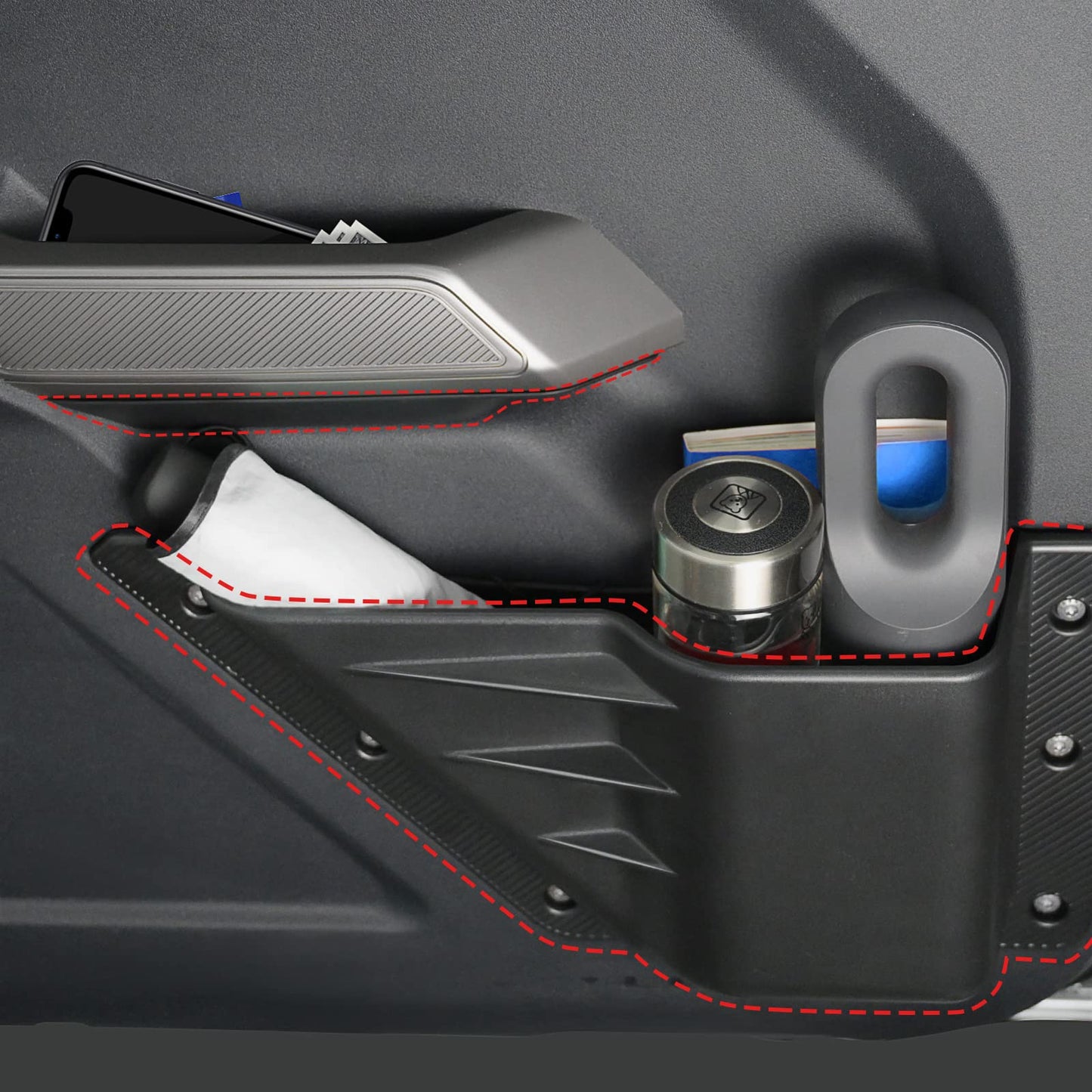 Mabett Front Door Pocket and Inner Door Handle Storage Organizer for Ford Bronco Accessories 2/4-Door 2021 2022 2023 2024 2025