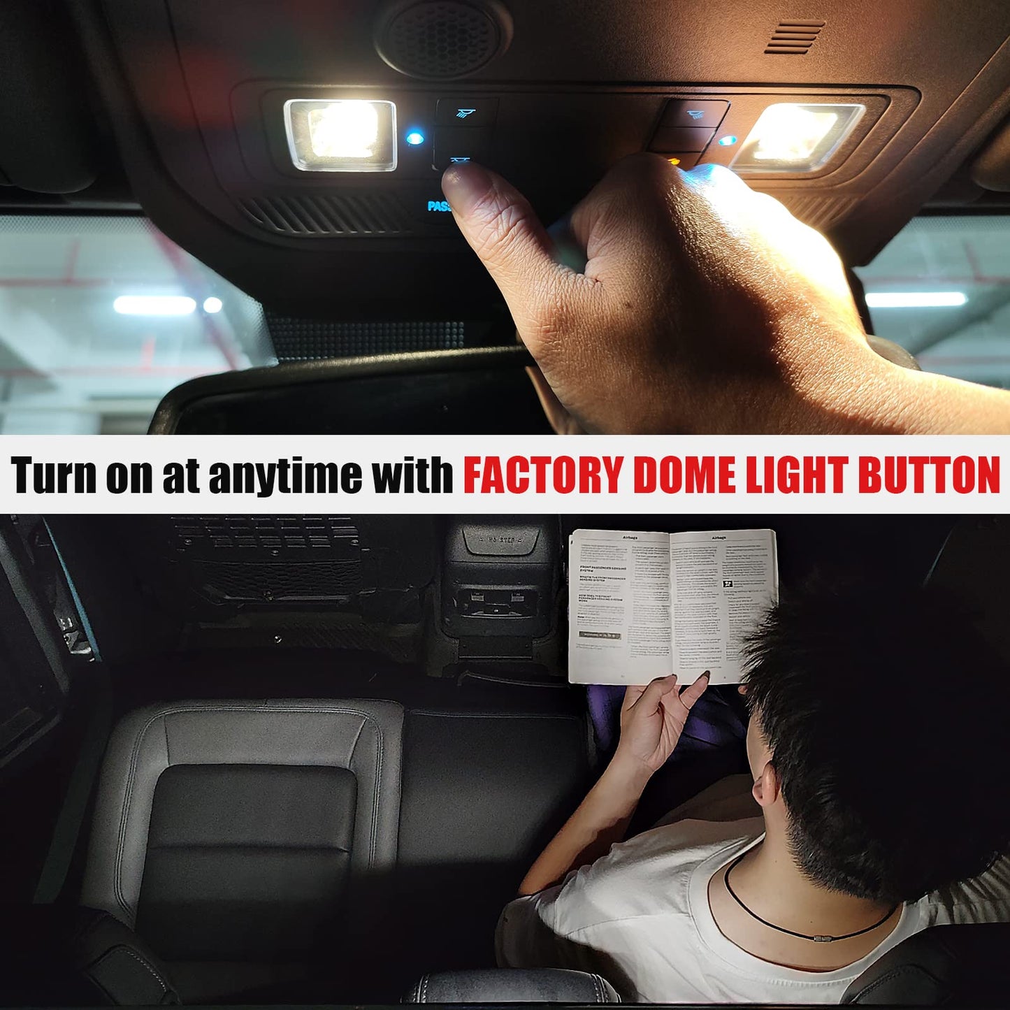 Mabett Rear Ceiling Lights Compatible with Ford Bronco 2021-2024(Not FIt 2 Door and 2025/2026)