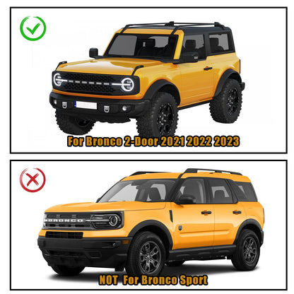 Mabett 2pcs Front Tube Door Fit Bronco 4-Door 2021 2022 2023 2024 2025 Accessories, Off-Road Steel Tubular Doors Front Pair