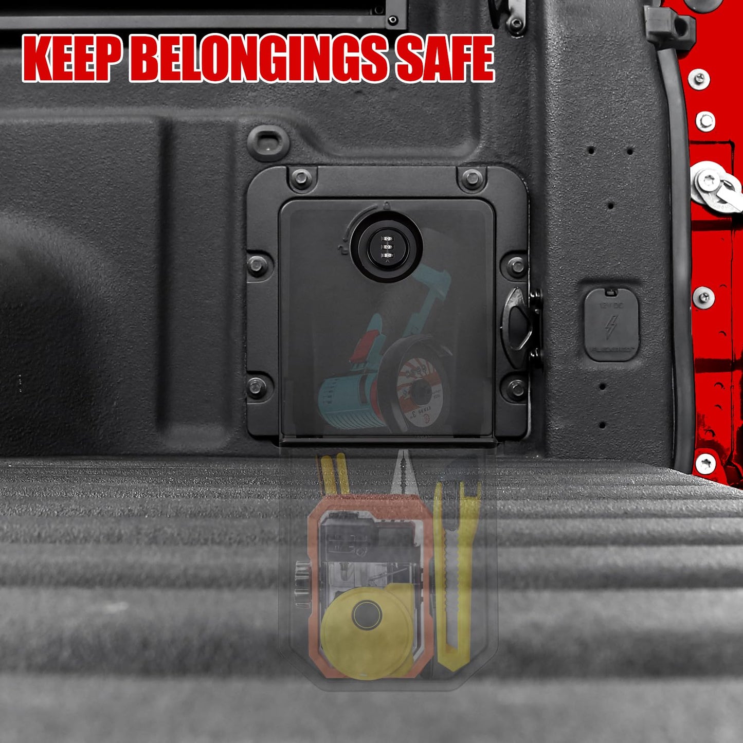 Mabett Bed Storage Bin Cover with Code Lock Compatible with Ford Maverick Accessories 2022-2026