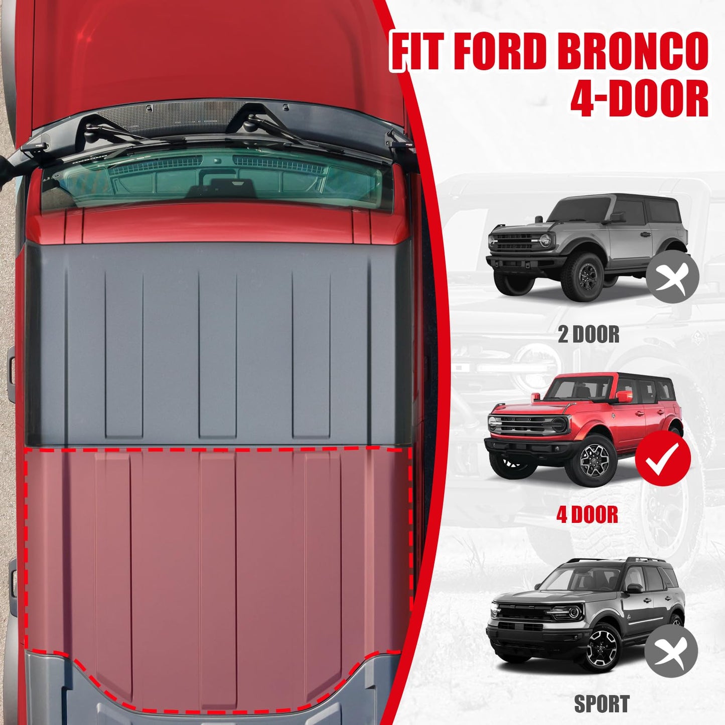Mabett Hard Top Storage Bag Compatible with Ford Bronco 2025 2024 2023 2022 2021