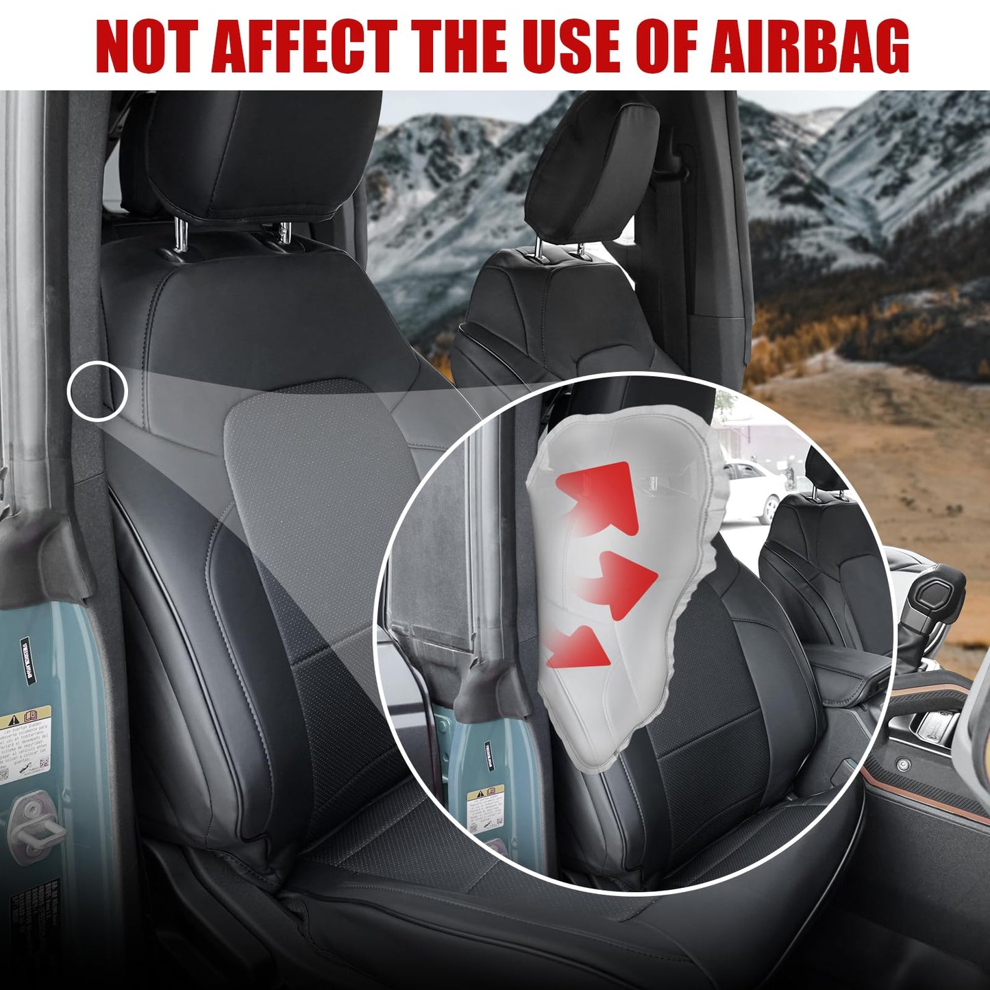 Mabett Seat Cover Protector with Rear Cup Holder for Ford Bronco 2021-2026