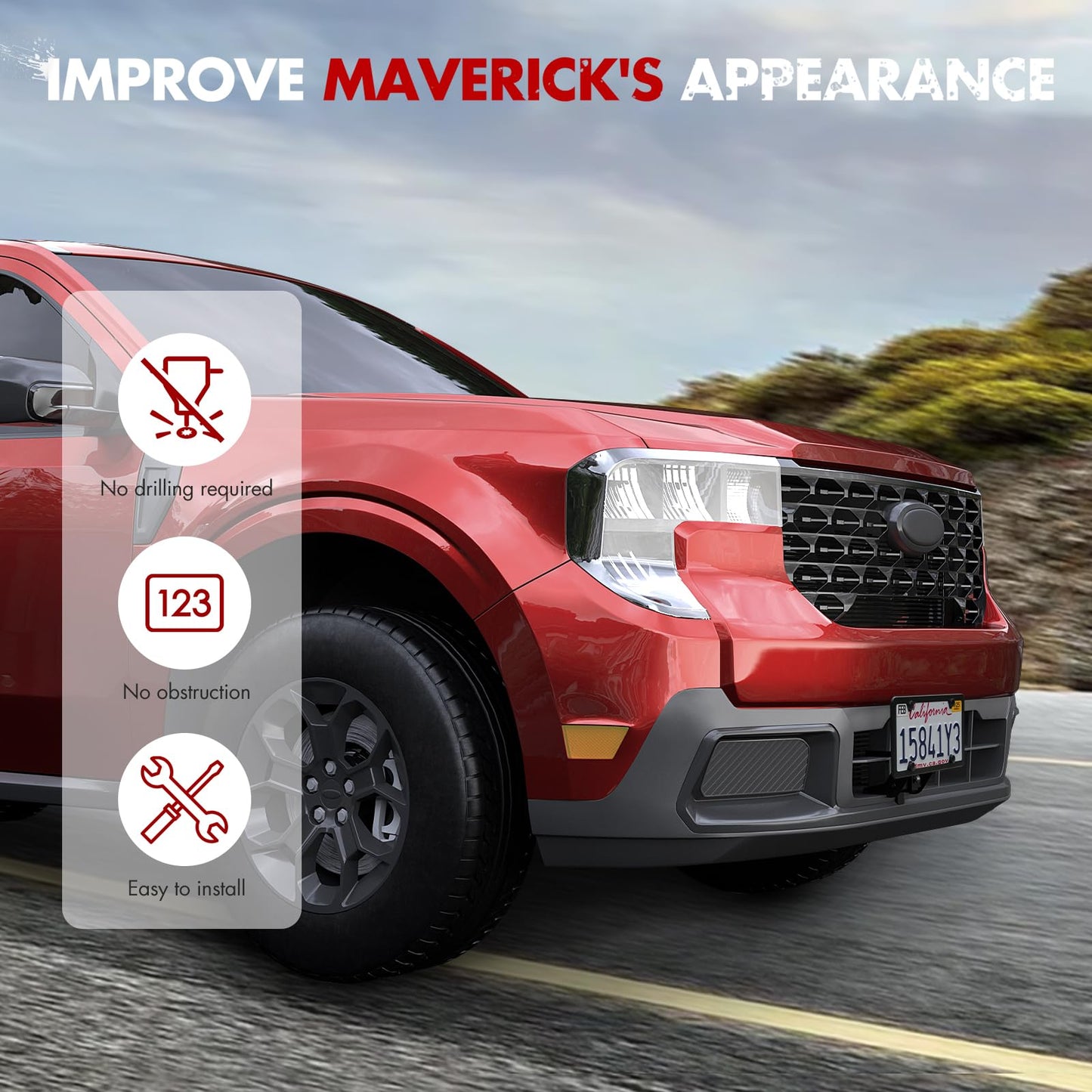 Mabett Front License Plate Frame Bracket for 2025 2026 Ford Maverick XL/XLT Accessories