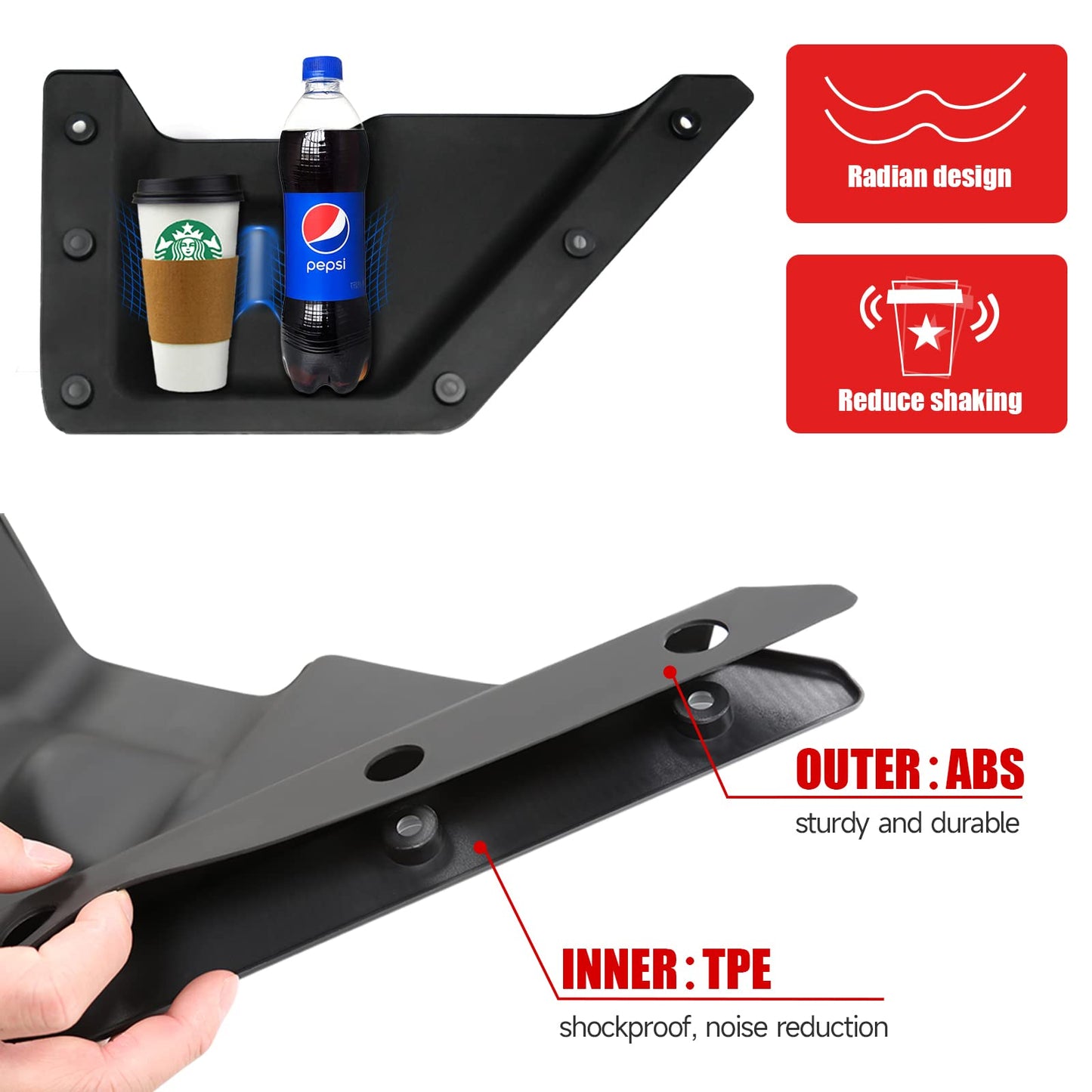 Mabett Front Door Pocket and Inner Door Handle Storage Organizer for Ford Bronco Accessories 2/4-Door 2021 2022 2023 2024 2025