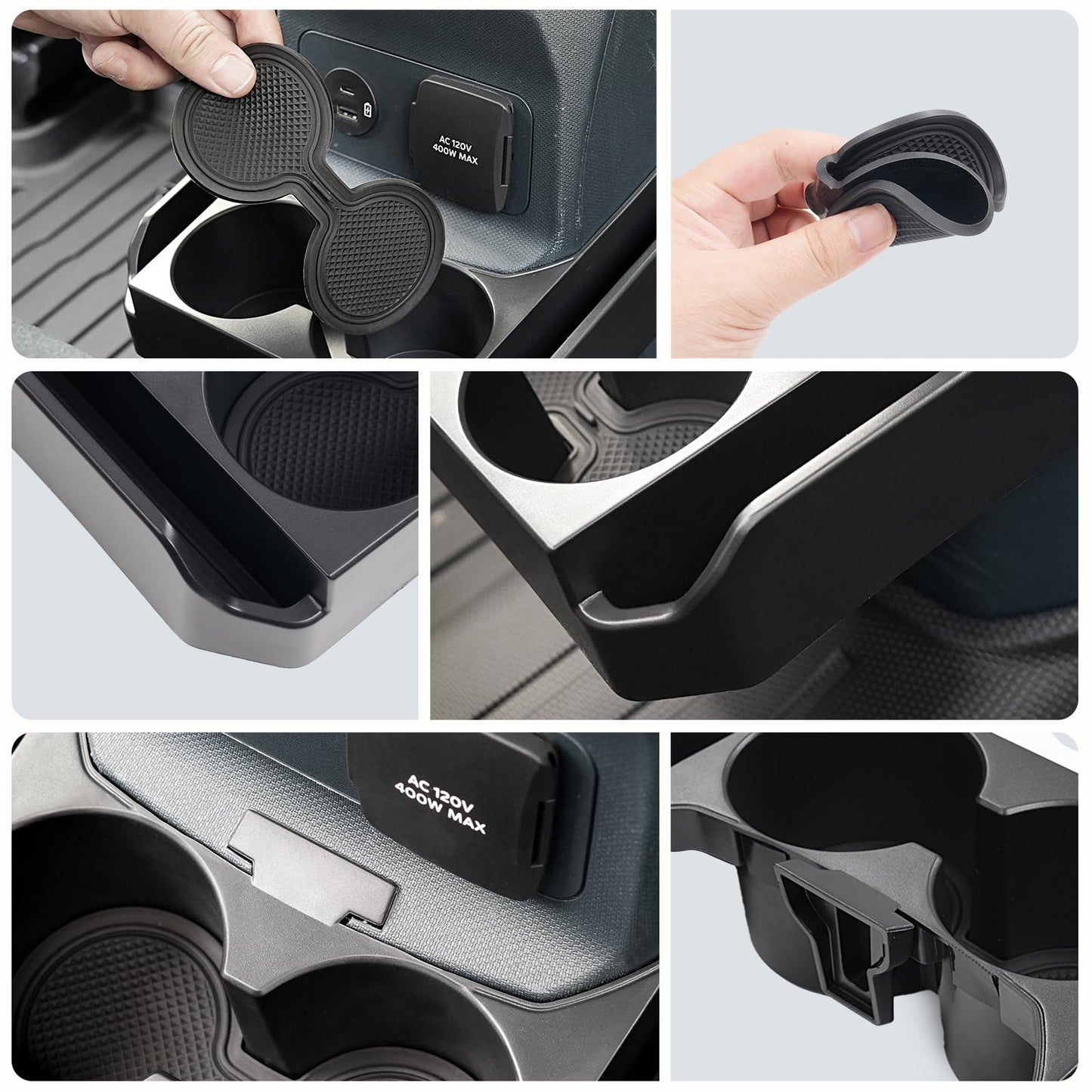 Mabett Removable Rear Dual Cup Holder for Ford Maverick Accessories 2022-2026