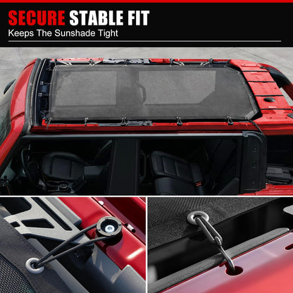 Full-Length Mesh Sunshade for 2021–2026 Ford Bronco 4-Door