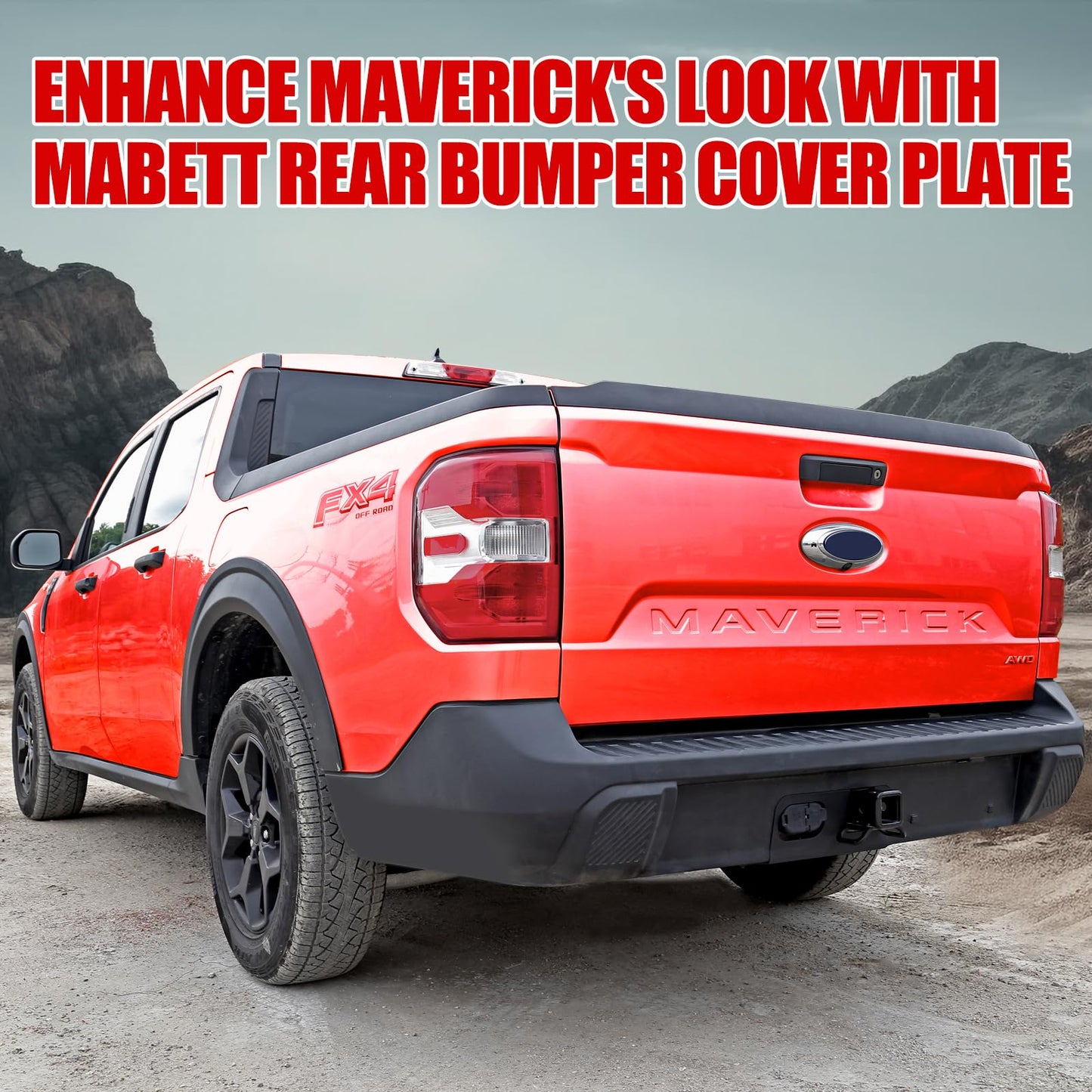 Mabett Rear Bumper Cover Plate for Ford Maverick Accessories 2022-2026(Not for Lobo)