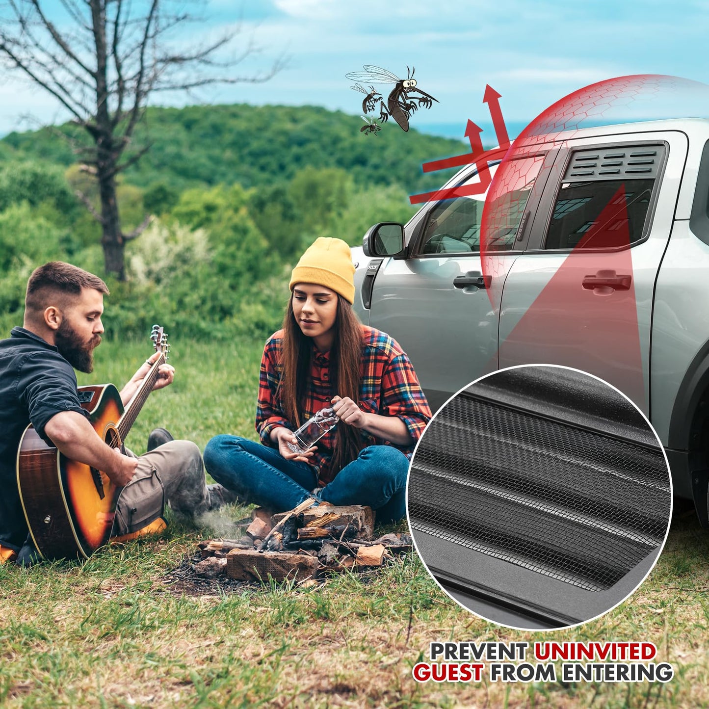 Mabett Rear Window Vents for Ford Maverick Accessories 2022-2026