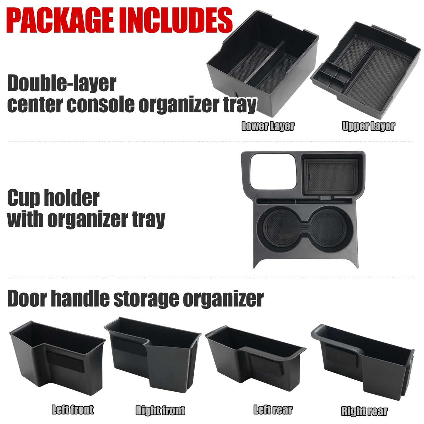 Mabett Center Console Storage Organizer and Dual Cup Holder for Ford Maverick 2022-2026