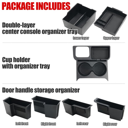 Mabett Center Console Storage Organizer and Dual Cup Holder for Ford Maverick 2022-2026