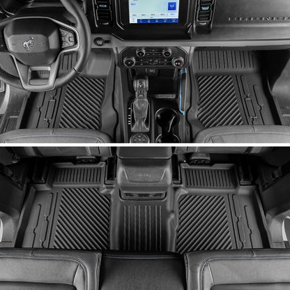 Mabett Interior Cover Mats for Ford Bronco Accessories 4-Door 2021 2022 2023 2024 2025 Floor Mats Rear Seat Back Cover and Cargo Liners with Trunk Lower Storage Mat（Not fit Bronco Sport）