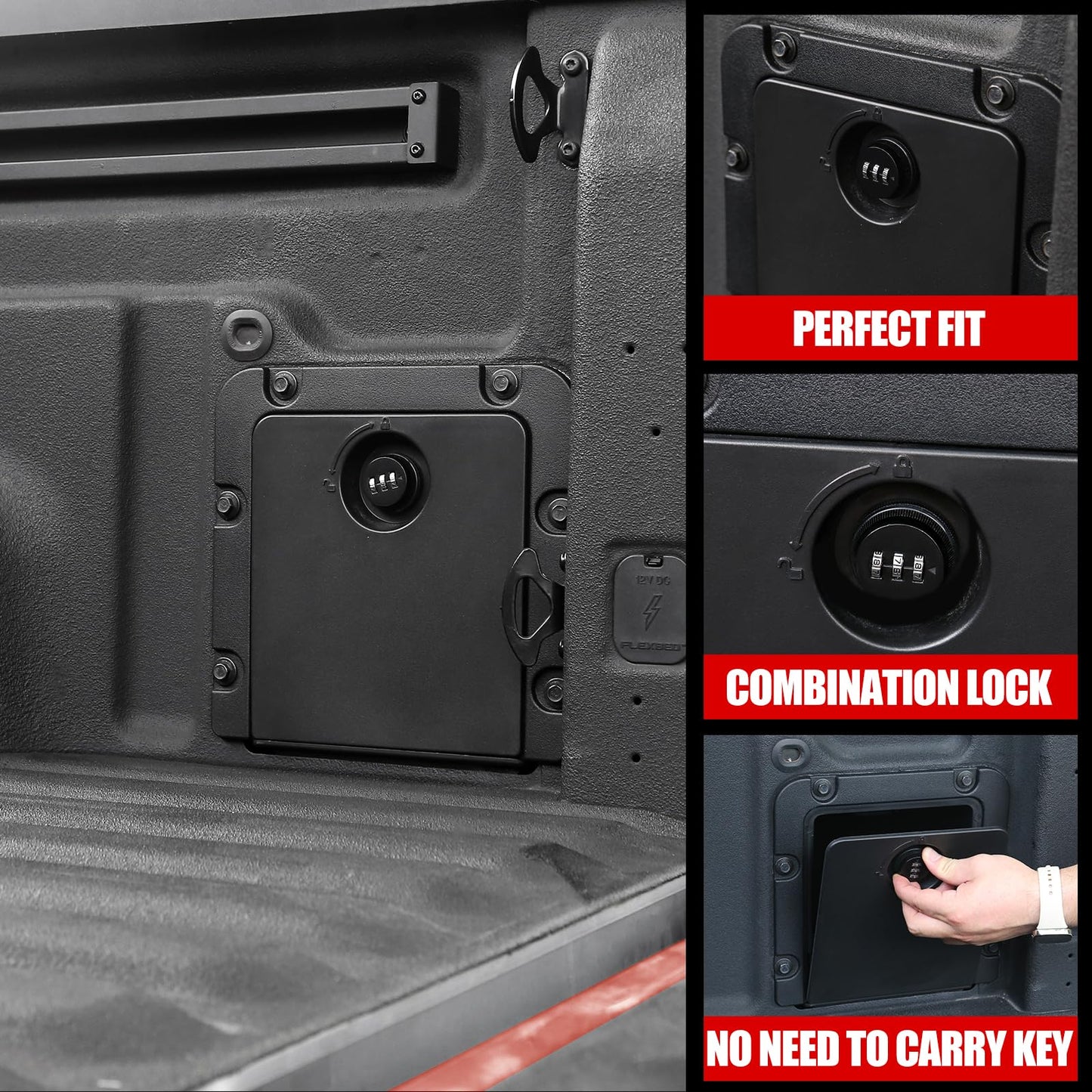 Mabett Bed Storage Bin Cover with Code Lock Compatible with Ford Maverick Accessories 2022-2026