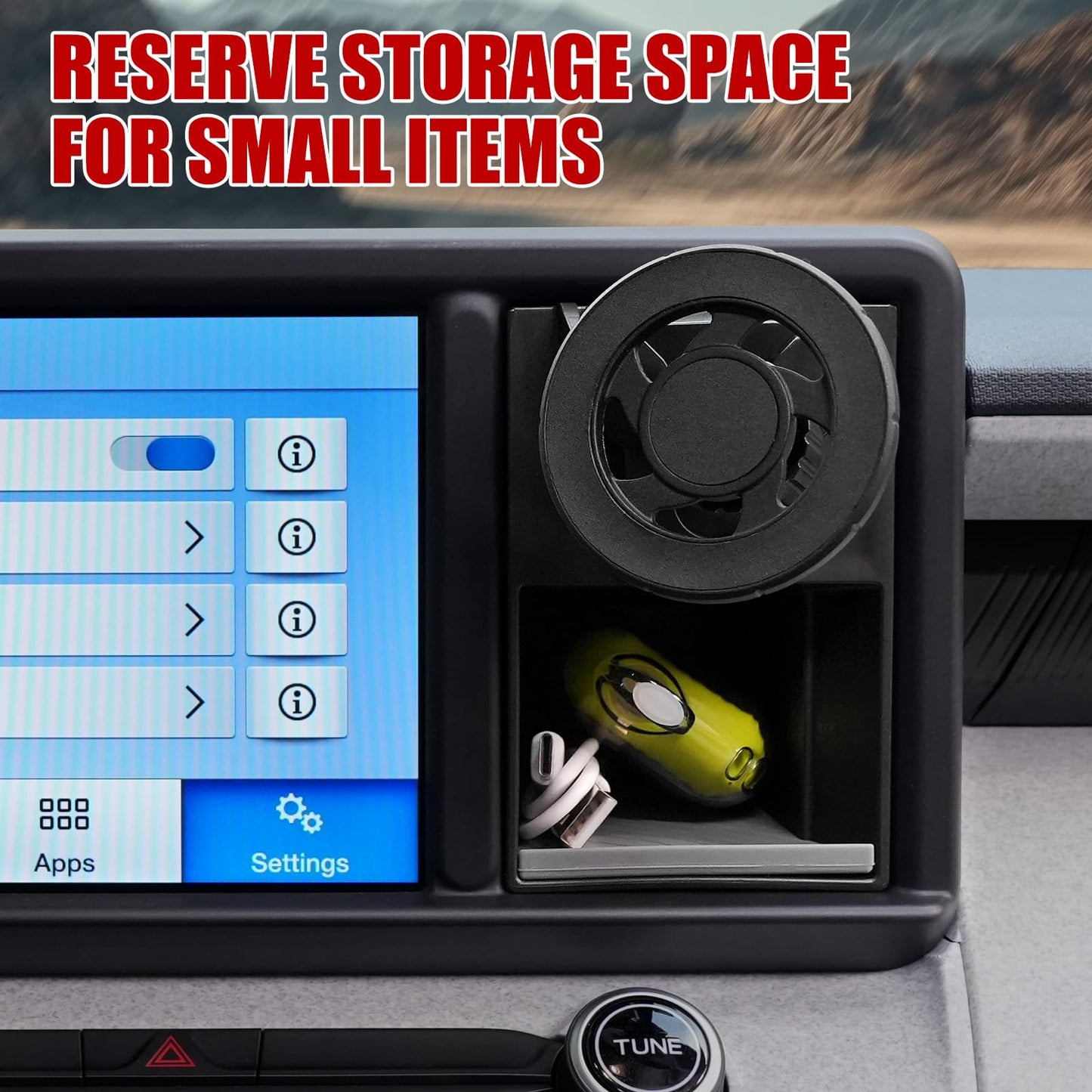 Mabett Magnetic Phone Holder Cubby Insert for Ford Maverick Accessories 2022-2024