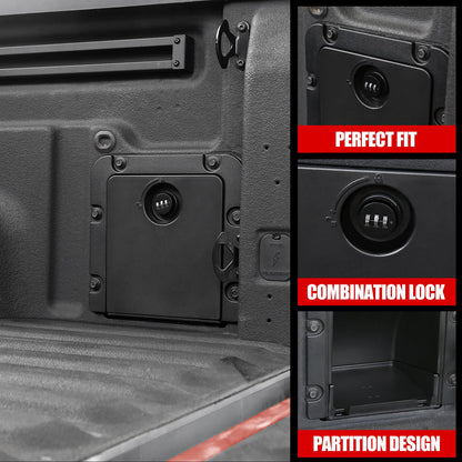 Mabett Bed Cargo Partition Storage Bin with Code Lock Compatible with Ford Maverick XL 2022-2026