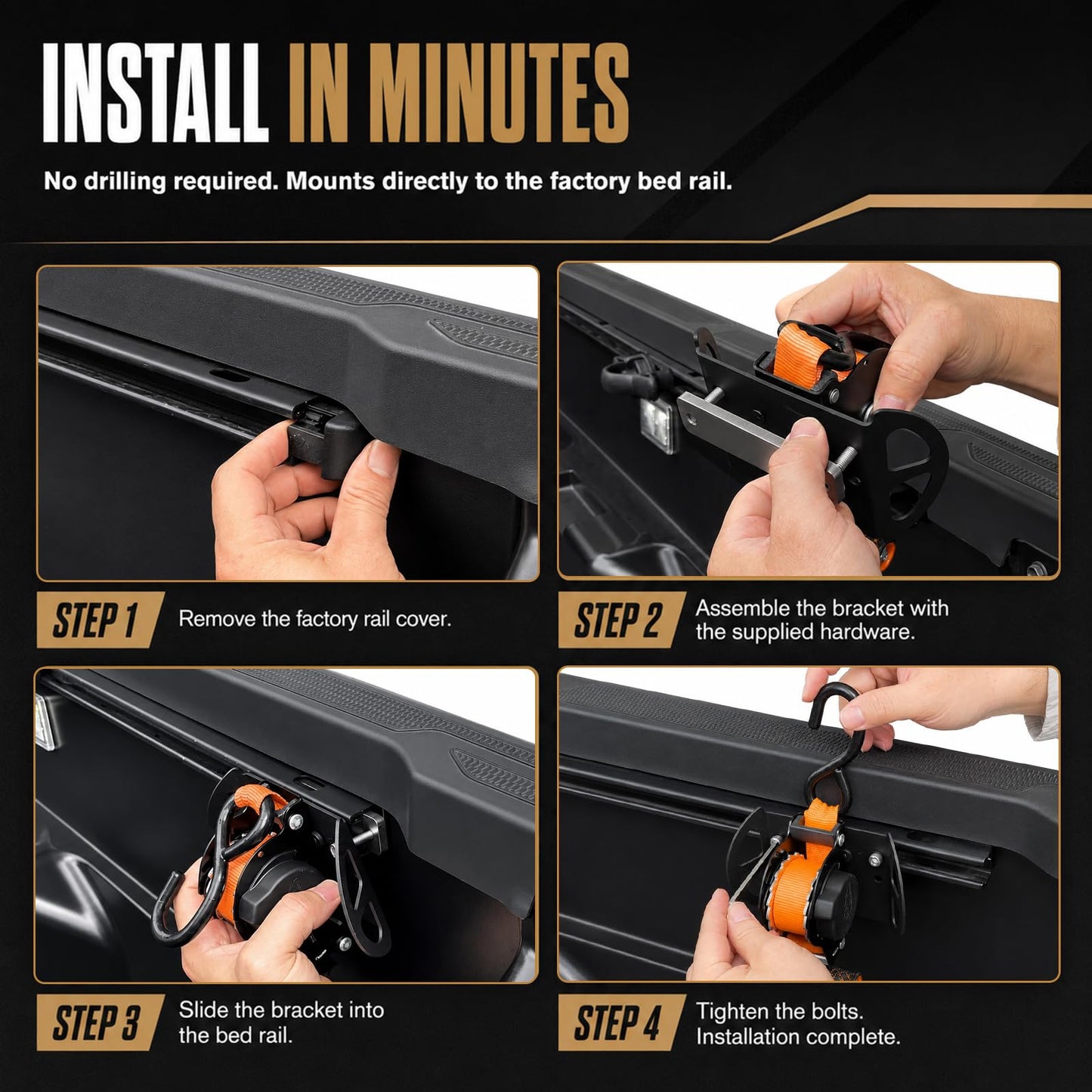 Retractable Ratchet Straps for 2005–2026 Toyota Tacoma