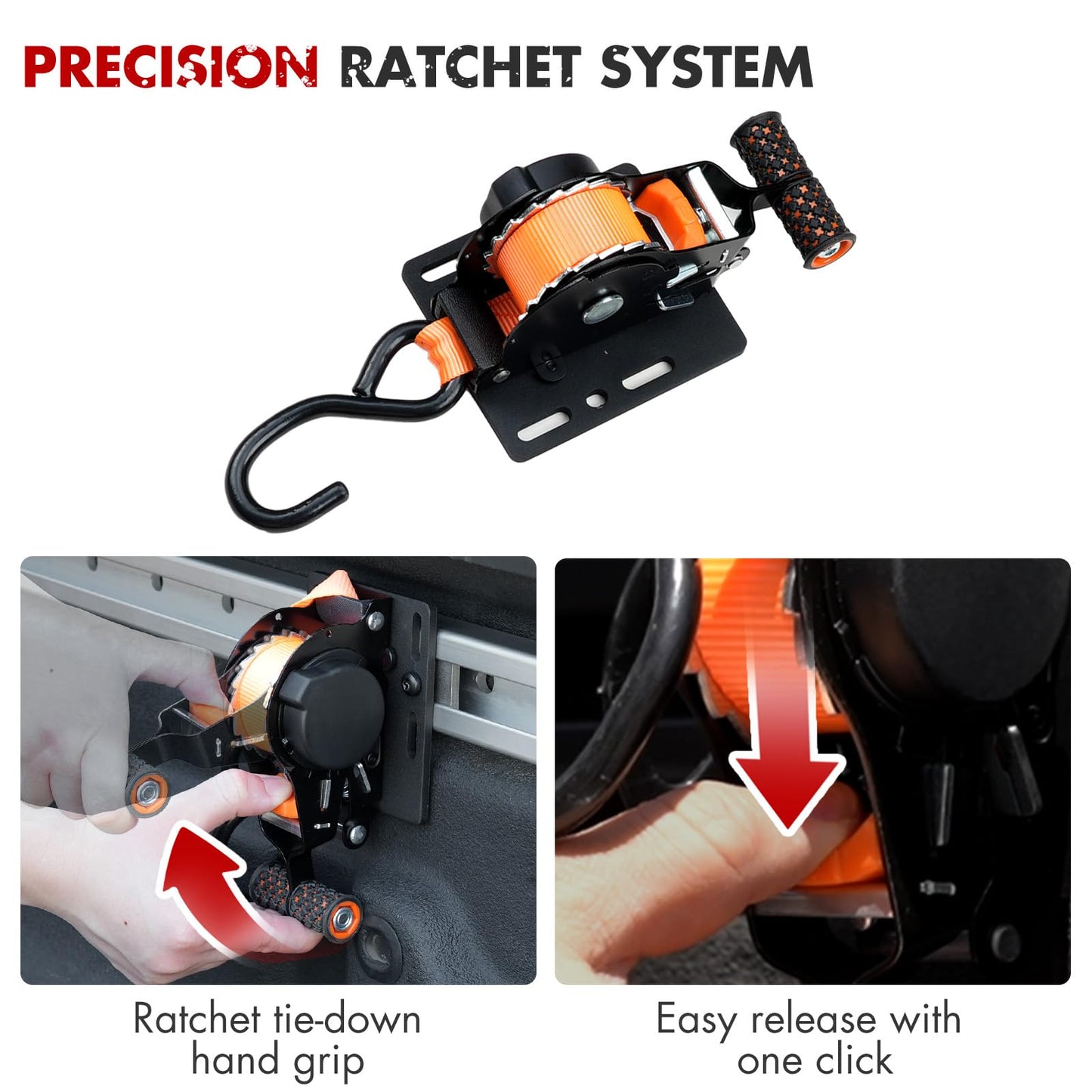 Mabett Retractable Ratchet Straps Compatible with Ford Maverick 2022-2026 (2PCS)
