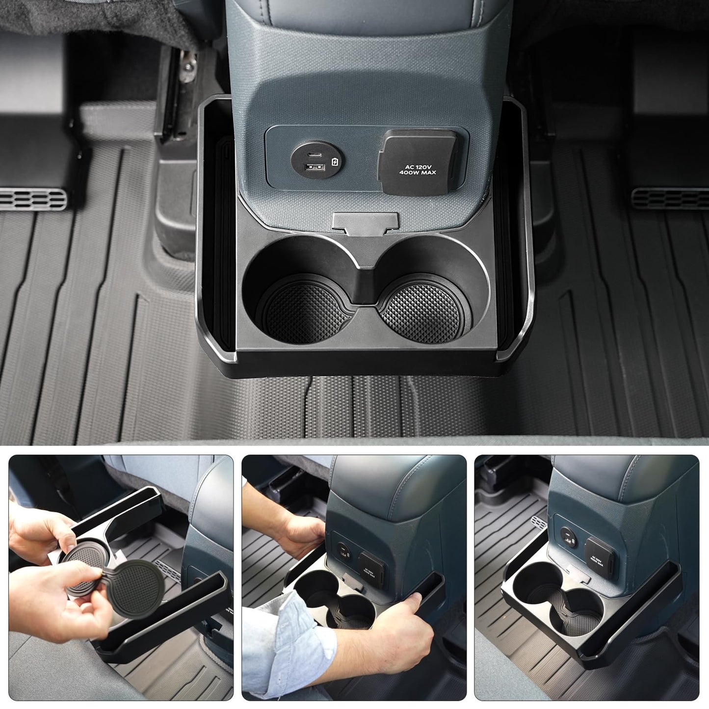 Mabett Removable Rear Dual Cup Holder for Ford Maverick Accessories 2022-2026