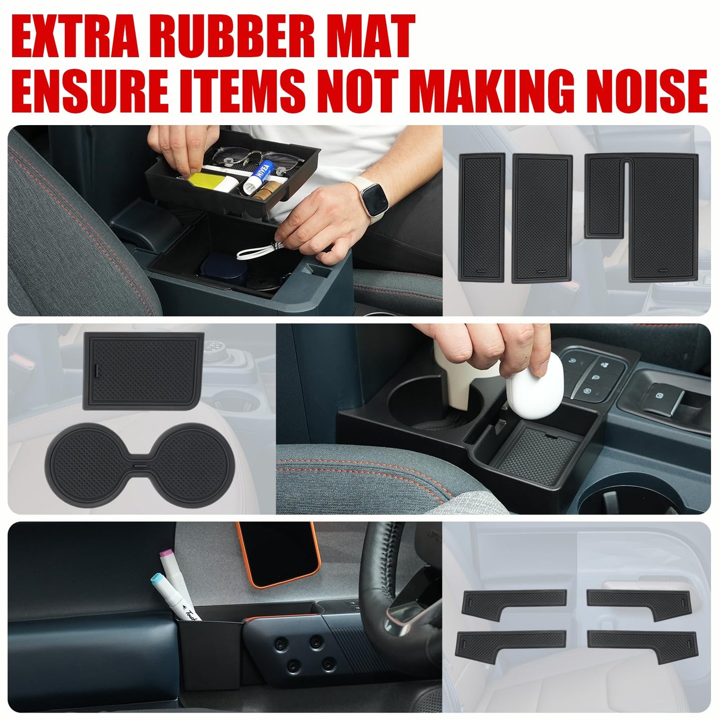 Mabett Center Console Storage Organizer and Dual Cup Holder for Ford Maverick 2022-2026