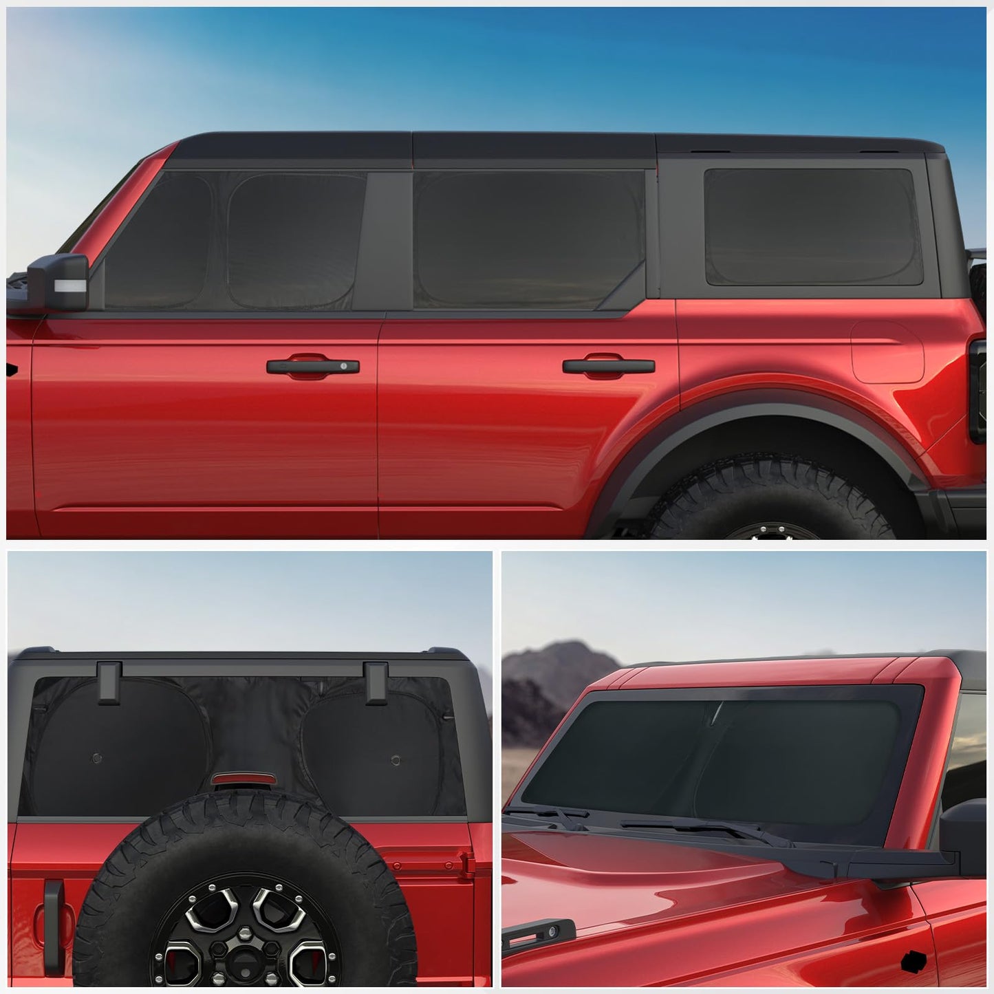 Mabett Full Car Window Sunshade for Ford Bronco 4 Door 2021-2026