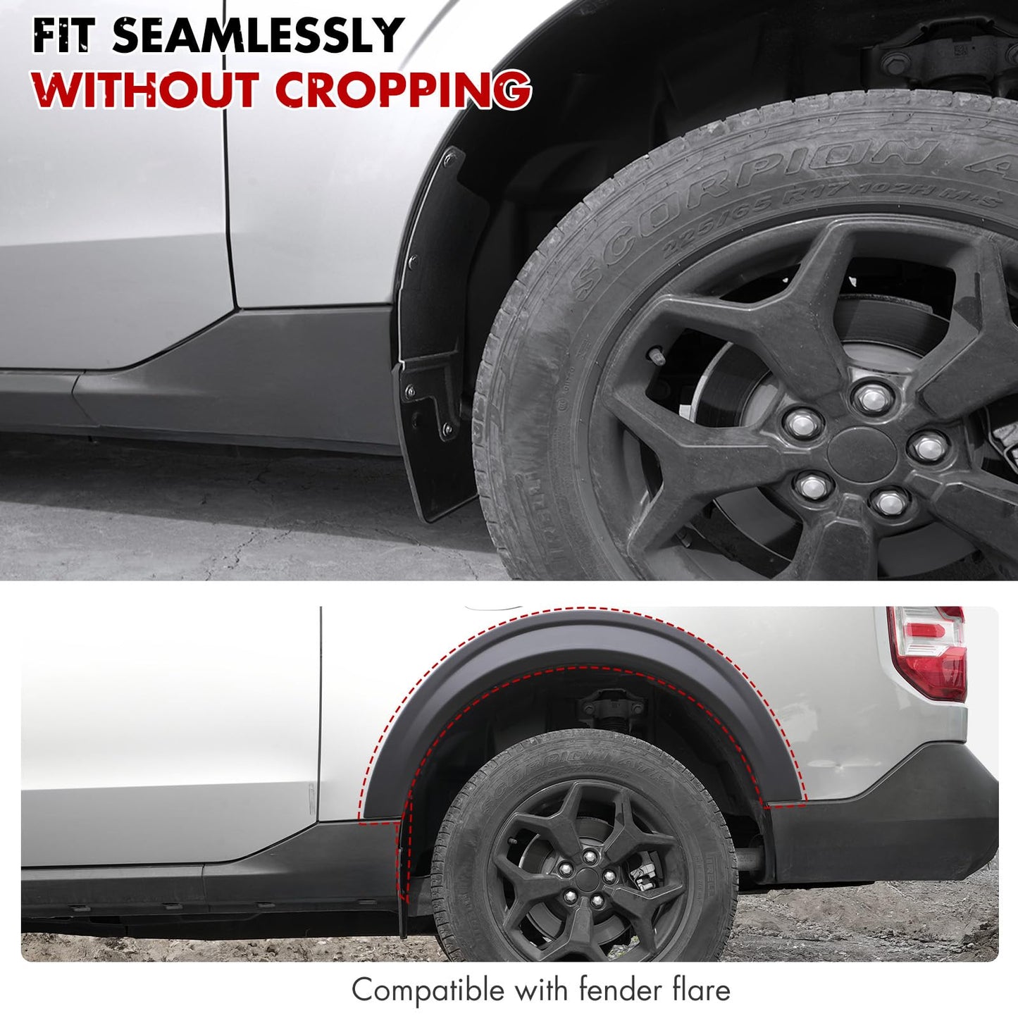 Mabett Rear Wheel Splash Shield Covers for Ford Maverick 2022-2026