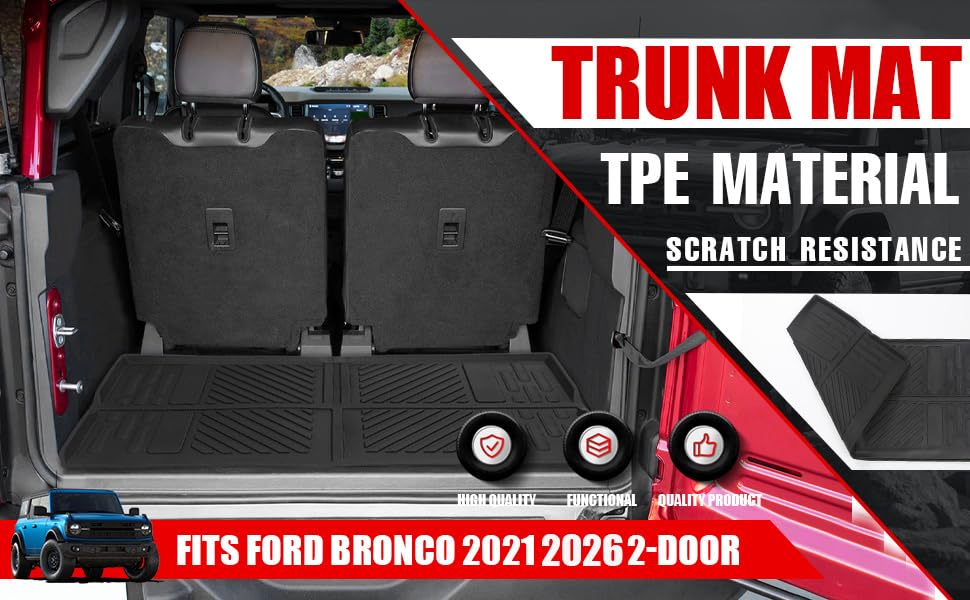Mabett Cargo Liner Trunk Mat for Ford Bronco Accessories 2021-2026 2-Door