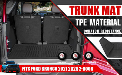 Mabett Cargo Liner Trunk Mat for Ford Bronco Accessories 2021-2026 2-Door