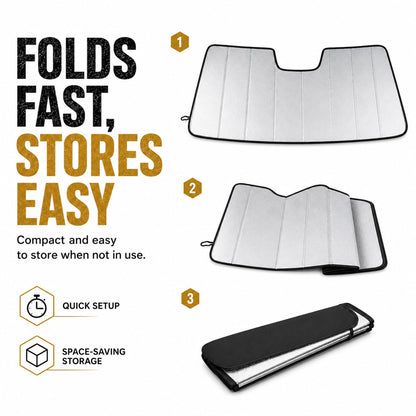 Windshield Sun Shade for 2024–2026 Toyota Tacoma Without Factory Dashcam