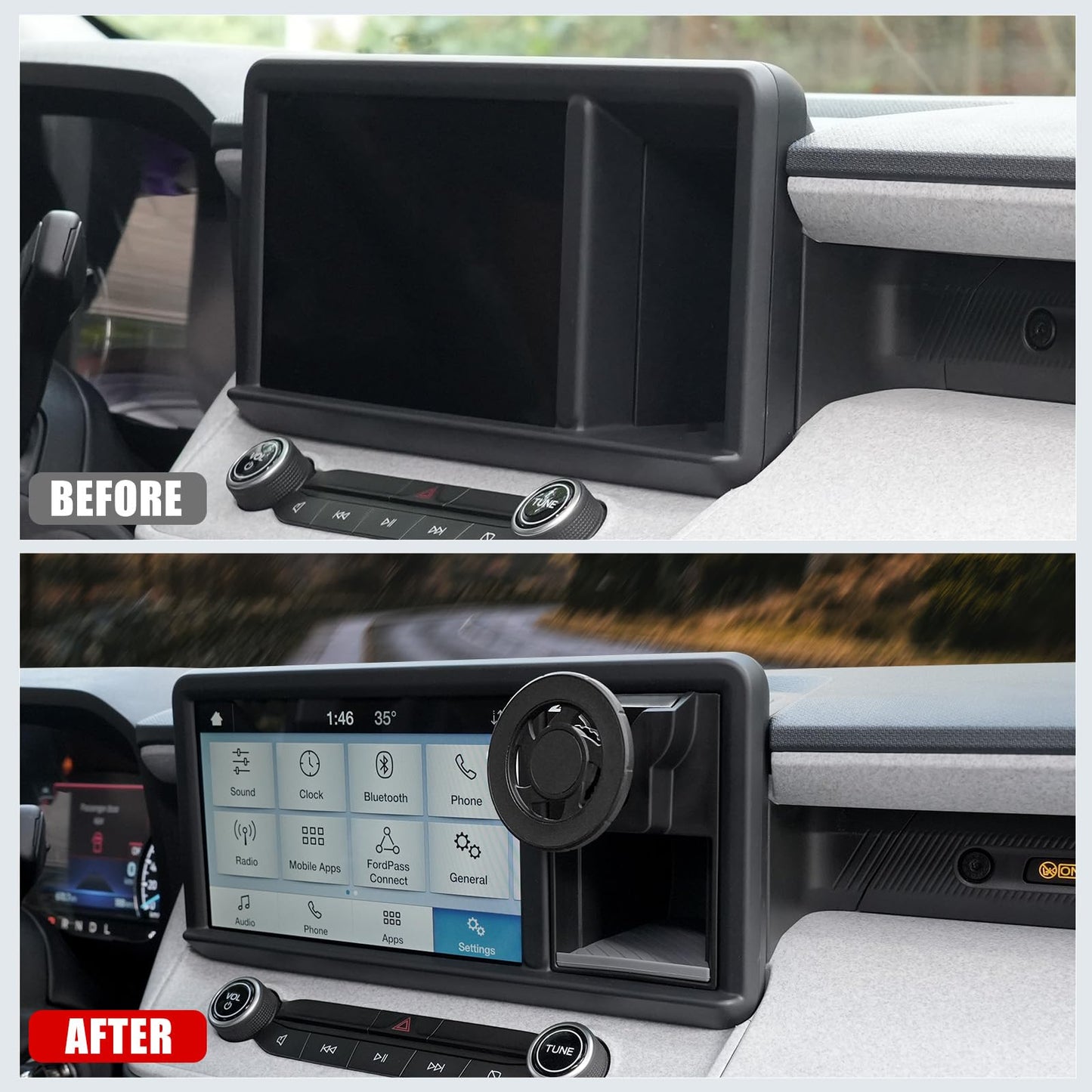 Mabett Magnetic Phone Holder Cubby Insert for Ford Maverick Accessories 2022-2024