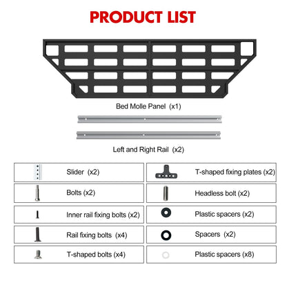 Mabett Truck Bed Divider with Bed Side Rails for Ford Maverick Accessories 2022-2026 (for XL and XLT, Bed Divider with Rails)