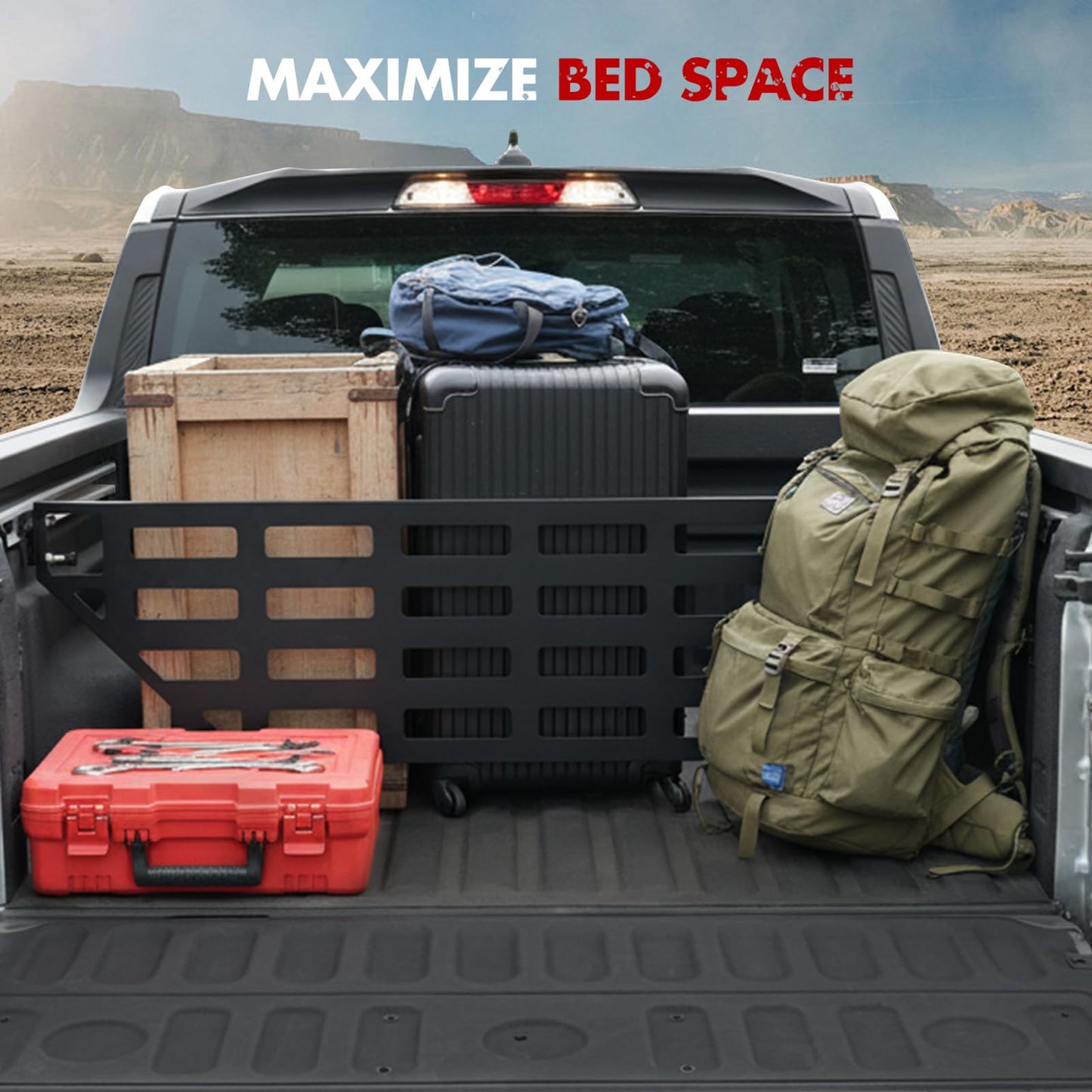 Mabett Truck Bed Divider with Bed Side Rails for Ford Maverick Accessories 2022-2026 (for XL and XLT, Bed Divider with Rails)