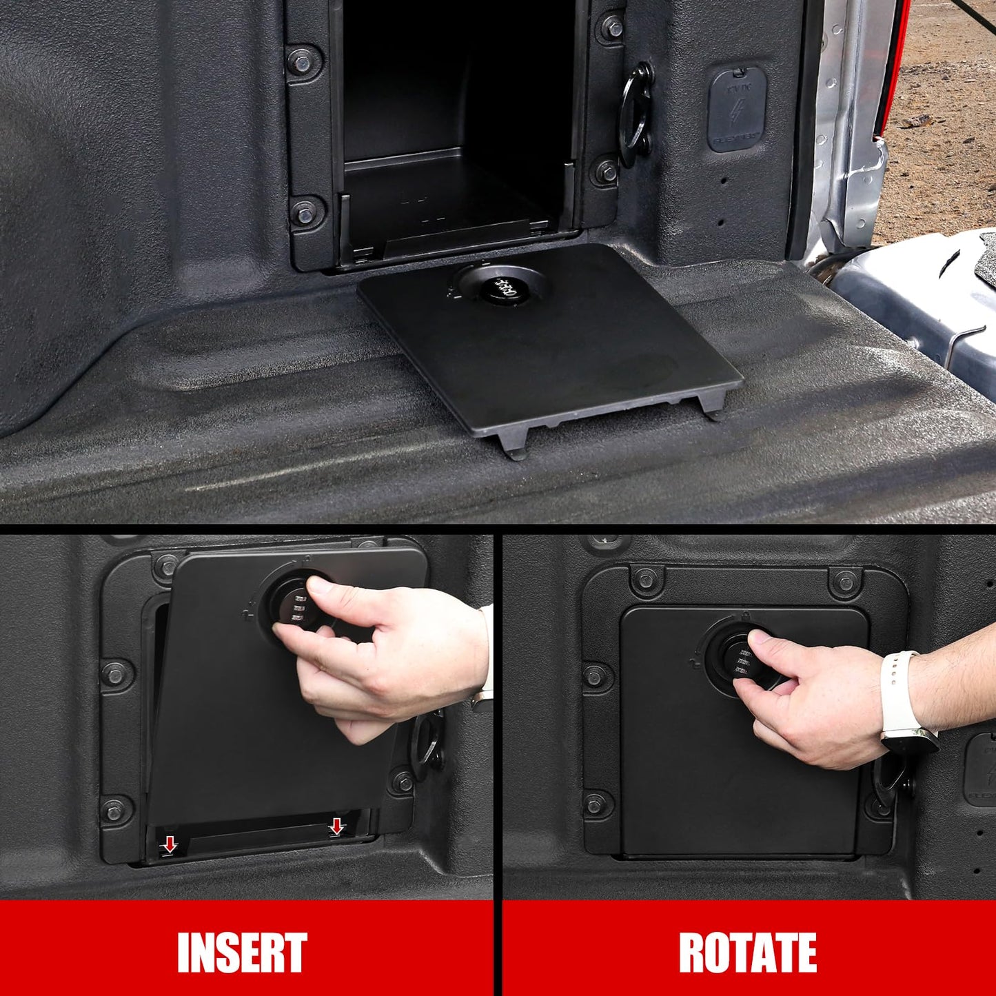Mabett Bed Storage Bin Cover with Code Lock Compatible with Ford Maverick Accessories 2022-2026