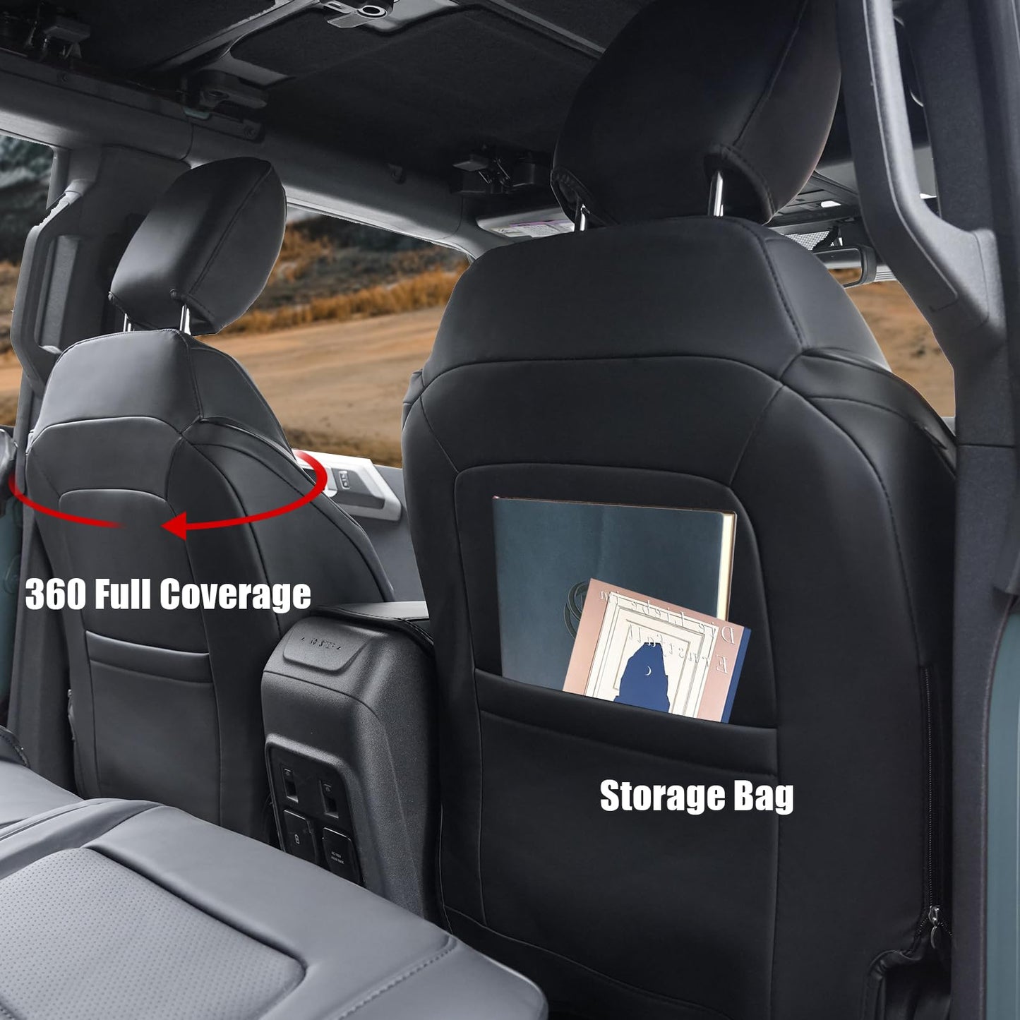 Mabett Seat Cover Protector with Rear Cup Holder for Ford Bronco 2021-2026