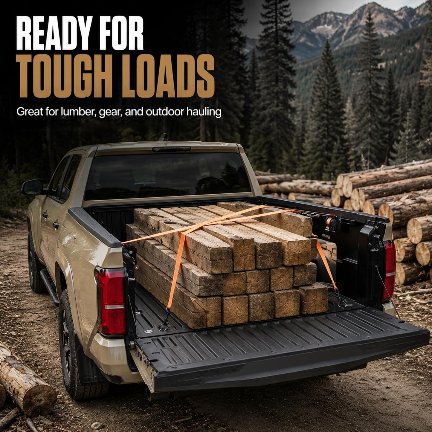 Retractable Ratchet Straps for 2005–2026 Toyota Tacoma