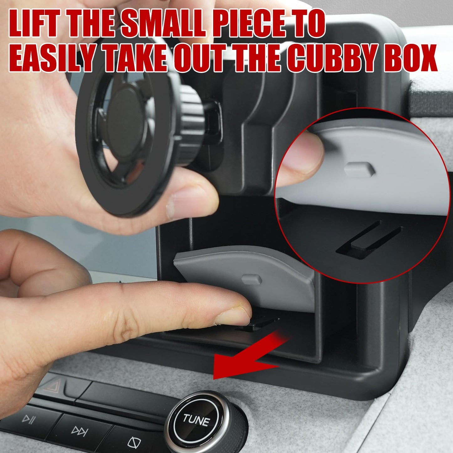Mabett Magnetic Phone Holder Cubby Insert for Ford Maverick Accessories 2022-2024