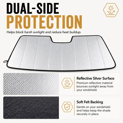 Windshield Sun Shade for 2024–2026 Toyota Tacoma Without Factory Dashcam