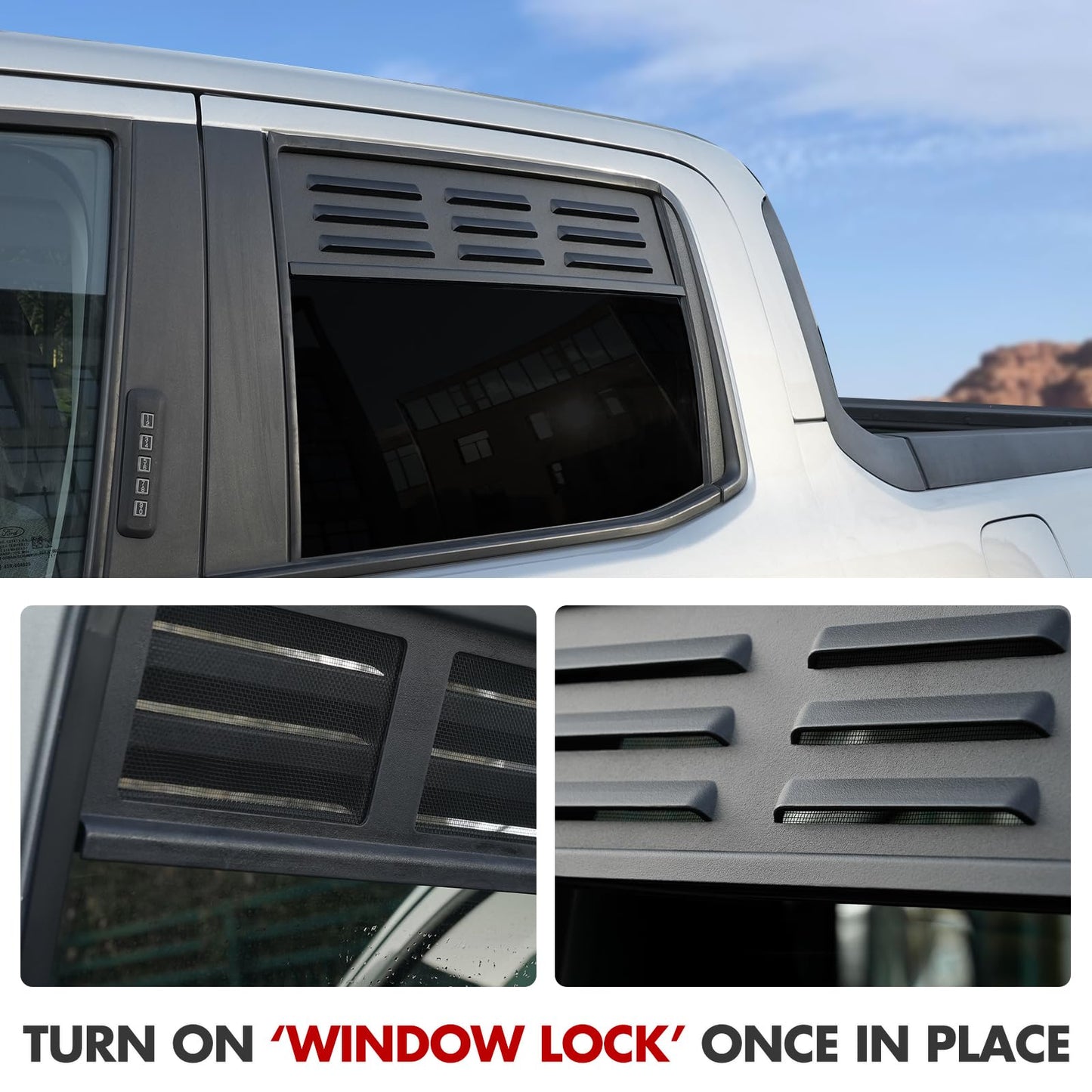 Mabett Rear Window Vents for Ford Maverick Accessories 2022-2026