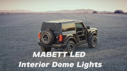 Mabett LED Interior Dome Lights 4Pcs Kit Fit Ford Bronco 2021 2022 2023 2024 Bronco Accessories 2/4 Door Easy Installation Hardtop/Softtop(Not for Sport)