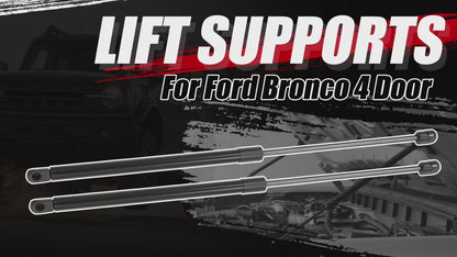 Mabett Front Bonnet Hood Lift Supports Upgraded Version for Ford Bronco Accessories 2021 2022 2023 2024 2025 2/4-Door Shock Struts Gas Springs Shocks (Carbon Steel Black)